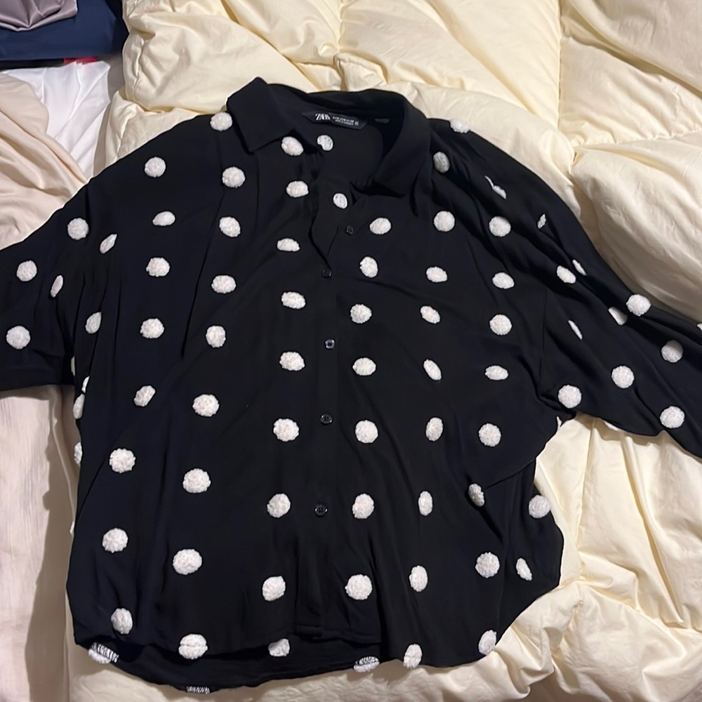 Zara polka dot shirt
